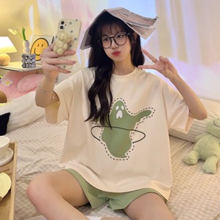 Summer new Zoubu pajamas female cartoon simple and sweet short-sleeved shorts comfortable and breathable home service