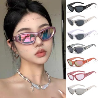 แว่นตากันแดด Y2K ทรงกลม ลายดาวห้าแฉก สไตล์ฮิปฮอป พังก์ ไซเบอ…