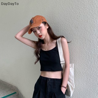 Daydayto เสื้อครอปท็อป แขนกุด เซ็กซี่ สีพื้น สไตล์สตรีท สําหรับผู้หญิง