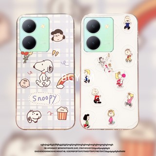 ใหม่ พร้อมส่ง เคสโทรศัพท์มือถือนิ่ม ปิดด้านหลัง ป้องกันกล้อง ลายสนูปปี้น่ารัก สําหรับ VIVO Y78+ Y27 Y36 4G 5G Y02t Y785G 2023