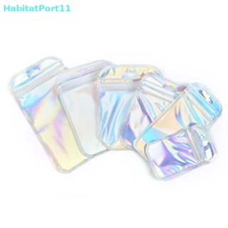 Habitatport ถุงซิปล็อค ฟอยล์อลูมิเนียม เลเซอร์ ปิดได้ สําหรับใส่ขนม 50 ชิ้น