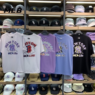 Mlb NY เสื้อยืดคอกลม แขนสั้น ผ้าฝ้าย 100% หลากสี สําหรับผู้ชาย และผู้หญิง