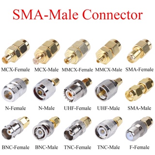 อะแดปเตอร์แจ็คเชื่อมต่อโคแอ็กเชียล RF SMA ตัวผู้ เป็น BNC TNC MCX MMCX UHF N F ตัวผู้ ตัวเมีย สําหรับเสาอากาศ TV Repeater 1 ชิ้น