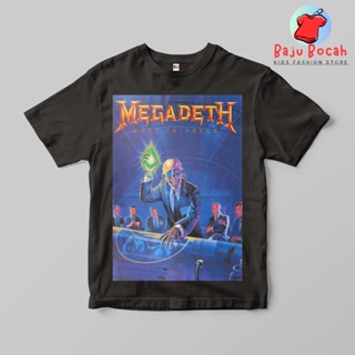 เสื้อยืด พิมพ์ลาย MEGADETH RUST IN PEACE พรีเมี่ยม สําหรับเด็กผู้ชาย และผู้หญิง อายุ 1-9 ปี