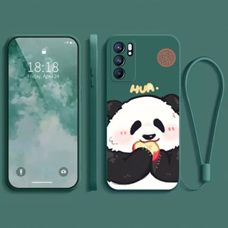 เคส  oppo RENO 6 5G  เคส กรณีโทรศัพท์นิ่มรูปแบบหมีแพนด้าโชคดี