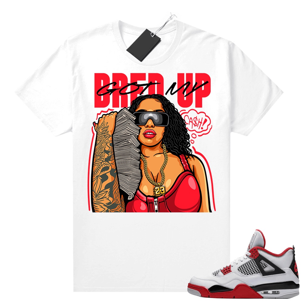 เสื้อยืด พิมพ์ลาย Thankgiving Super Fire Red 4S J-O-R-D-A-N S-N-E-A-K-E-R Got My Bred Up ของขวัญ สํา