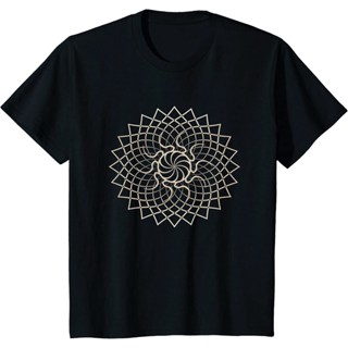 ดีมาก เสื้อยืดแขนสั้น คอกลม ผ้าฝ้าย พิมพ์ลาย Mandala Geometry Sacred Fractal Art Yoga Mantra Good Vibe สําหรับผู้ชาย