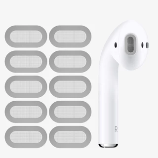 สติกเกอร์ตาข่ายโลหะ ป้องกันฝุ่น แบบเปลี่ยน สําหรับหูฟัง Apple AirPods 1 2 10 ชิ้น