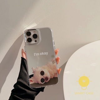 For เคสไอโฟน 14 Pro Max [Mirror Cute Puppy Plating] เคส Phone Case For iPhone 14 Pro Max Plus 13 12 11 For เคสไอโฟน11 Ins Korean Style Retro Classic Couple Shockproof Protective TPU Cover Shell