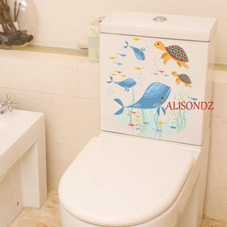 ALISONDZ 3 D Wall Sticker Hot Sale Whale Turtle Animal Pattern Bathroom Toilet Sticker Cute Removable Nice 1 Piece PVC Lovely Home Decor