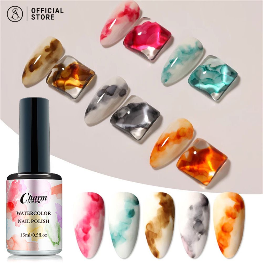 สีหินอ่อน สีทำเล็บลายหินอ่อน สีฟุ้ง Multi layered เล็บลายหินอ่อน Full Beauty Blooming Color