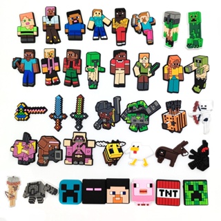 จี้การ์ตูนอนิเมะ Jibits Minecraft Jibitz Pin Minecraft Box Jibbits Crocks อุปกรณ์เสริม สําหรับตกแต่งรองเท้าผู้หญิง