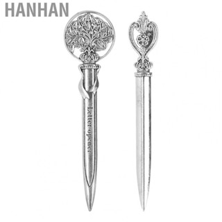 Hanhan 2 Pcs Letter Opener Silvery Vintage Decorative Envelope Letter  For Office