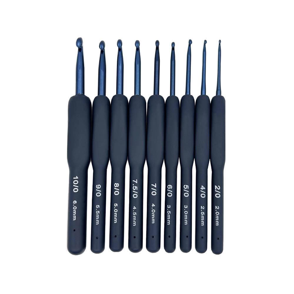 9 ชิ้น / เซต 2.0-6.0 มม. 9 ชิ้น TPR ชุดเครื่องมือถักโครเชต์ อลูมิเนียม พื้นฐาน ชุดโครเชต์ สัมผัสนุ่ม อลูมิเนียม โครเชต์ DIY ผ้าพันคอทอมือ