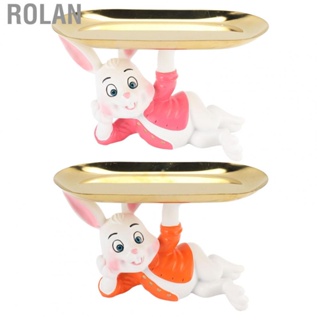 Rolan Rabbit Tray Decoration Beautiful Vivid Rabbit Jewelry Tray Small Resin for  for Storage