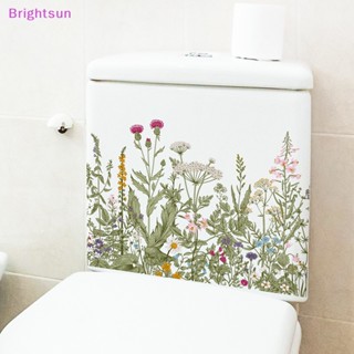 Brightsun ใหม่ สติกเกอร์ติดผนังห้องน้ํา ห้องนั่งเล่น ลายใบไม้ สีเขียว มีกาวในตัว