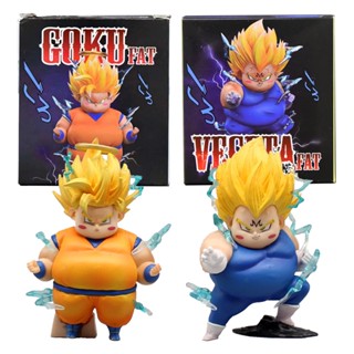 โมเดลฟิกเกอร์ PVC อนิเมะดราก้อนบอล Son Goku Vegeta Fat ขนาด 8 ซม. ของเล่นสําหรับเด็ก