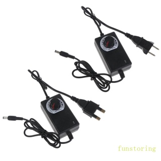 Fun อะแดปเตอร์พาวเวอร์ซัพพลาย ปลั๊ก EU UK 5 5x2 1 มม. AC 100-240V เป็น DC 4-12V 2A ปรับได้