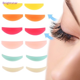 Brightstar แผ่นซิลิโคนดัดขนตา ใช้ซ้ําได้ 6 คู่