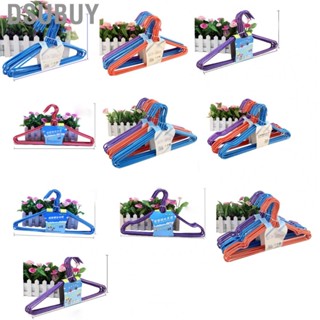 Dsubuy 10Pcs/Set Clothes Hanger Random Color Lightweight Space Saving Iron Plastic Dip for Everyday Use