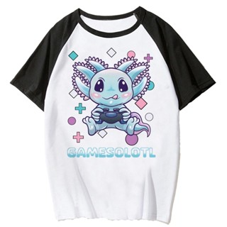 เสื้อยืด พิมพ์ลายกราฟฟิค มังงะ Axolotl สไตล์ฮาราจูกุ สตรีท สําหรับผู้หญิง y2k