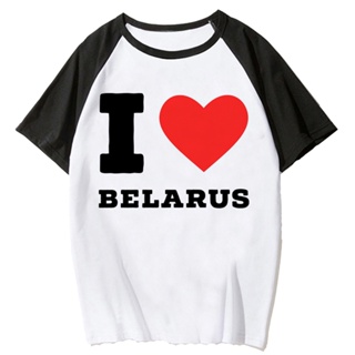 เสื้อยืด พิมพ์ลายอนิเมะตลก belarus สไตล์ญี่ปุ่น ฮาราจูกุ สําหรับผู้หญิง