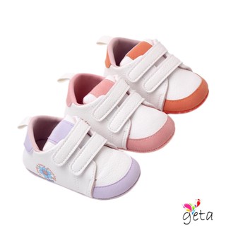 Geta- รองเท้าผ้าใบลําลอง หนัง PU พื้นนิ่ม ส้นเตี้ย น่ารัก สําหรับเด็กทารกแรกเกิด ผู้หญิง