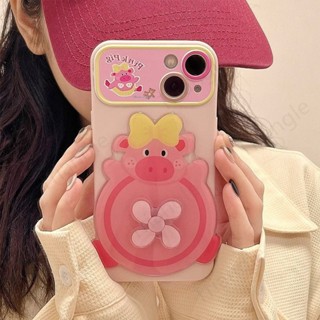 เคสป้องกันโทรศัพท์มือถือ ลายลูกหมูสีชมพู สามมิติ สําหรับ Iphone 14pro max 13 12 11 13 14 12 11