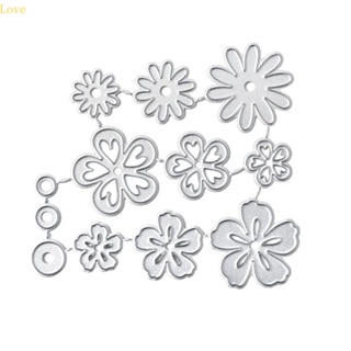 Love Mini Flowers แผ่นแม่แบบโลหะ ฉลุลายนูน สําหรับตกแต่งสมุด อัลบั้ม แสตมป์ กระดาษ การ์ด DIY