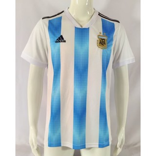 เสื้อกีฬาแขนสั้น ลายทีมชาติฟุตบอล Argentina 18 AAA สีฟ้า สไตล์เรโทร ไซซ์ S - XXL