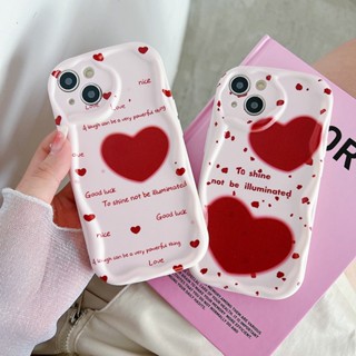 Soft Casing Redmi Note 12S 4G 12 Pro 5G 12C A1 A2 11S 11 10C 10 9T 9C 9A POCO X5 Cute Cream Edge Good Luck Red Love Heart Fine Hole Airbag Shockproof Protection Phone Case Cover STN 05