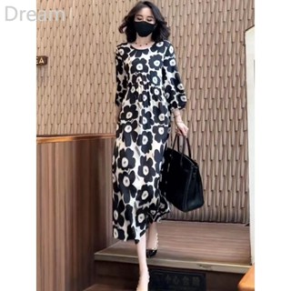 Fashionable elegant dress womens loose slimming high-grade goddess fan light luxury mid-length dress