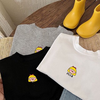 【Girls Tshirt】เสื้อยืดแขนสั้น ผ้าฝ้าย พิมพ์ลาย Budak Perempuan Baju สไตล์เกาหลี สําหรับเด็กผู้หญิง (1-13 ปี)