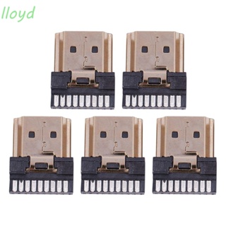 LLOYD ปลั๊กบัดกรีเชื่อมต่อ ตัวผู้ A Type HDMI สําหรับซ่อมแซม 5 ชิ้น