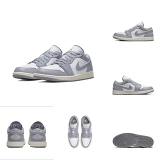 Air 1 low "stealth and white" ของแท้ 100% รองเท้าบาสเก็ตบอล สีขาวออฟไวท์ AJ1 สําหรับผู้ชาย ผู้หญิง 553558-053