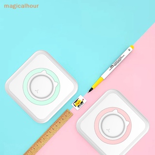 Magicalhour^^ ใหม่ เครื่องพิมพ์ฉลากไร้สาย BT 203dpi ขนาดเล็ก แบบพกพา