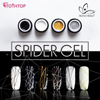 Francheska Spider ยาทาเล็บเจลทาสี Liner หกสี DIY สีดำสีขาว Lacquer Silk Uv Clear Quick Building Manicure Creative Wire Drawing Gel [TOP]