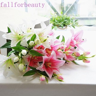 FALLFORBEAUTY ดอกไม้ประดิษฐ์ ก้านยาว 6 หัว สําหรับตกแต่งห้องนั่งเล่น งานแต่งงาน DIY