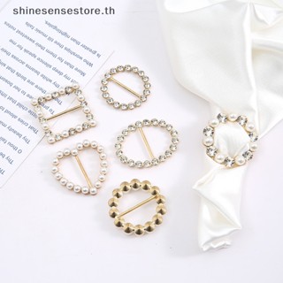 Shine หัวเข็มขัดรัดมุมเสื้อยืด ประดับไข่มุก ปรับได้ สําหรับเด็ก