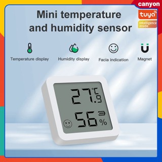 Tuya Mini Bluetooth เครื่องวัดอุณหภูมิและความชื้น Smart Homethermometer Hygrometer Real Time App Monitoring Intelligent Linkage canyon