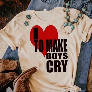 เสื้อยืด พิมพ์ลายอนิเมะ i Love to Make Boys Cry สไตล์สตรีท สําหรับผู้หญิง และผู้ชาย