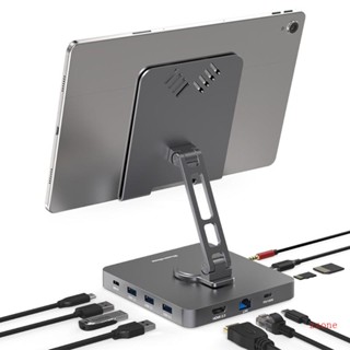 Zzz 10-in-1 Hub 11-in-1 อุปกรณ์ขาตั้งอะลูมิเนียมอัลลอย พับได้ สําหรับวางโทรศัพท์มือถือ