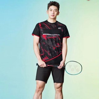 Haishan Yonex เสื้อกันหนาว แขนสั้น ระบายอากาศ แห้งเร็ว สําหรับผู้ชายและผู้หญิง ฤดูร้อน แบดมินตัน วอลเลย์บอล ปิงปอง เทนนิส