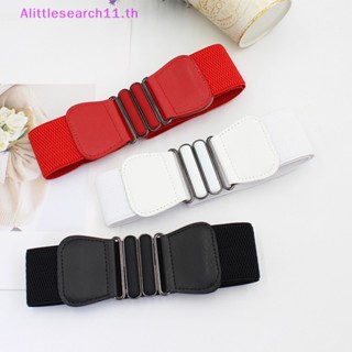 Alittlesearch11 เข็มขัดคอร์เซ็ท หัวเข็มขัดโลหะ ยืดหยุ่น สีพื้น แฟชั่น สําหรับผู้หญิง