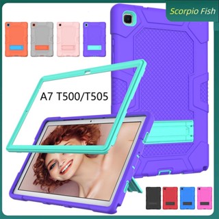 เคสโทรศัพท์ซิลิโคน กันกระแทก พร้อมขาตั้ง สําหรับ Samsung Galaxy tab A7 10.4 T500 T505 tab A8 10.5 X200 X205