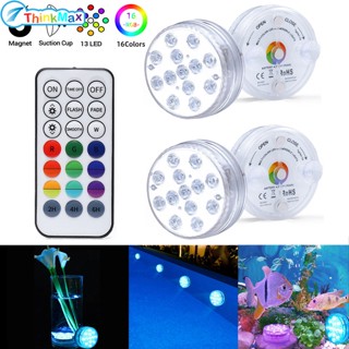 ไฟเรือ Led 13 ดวง 4 ชิ้น ไร้สาย ใช้แบตเตอรี่ Rgb หลากสี รีโมตคอนโทรล แม่เหล็ก ไฟเรือ พร้อมถ้วยดูด