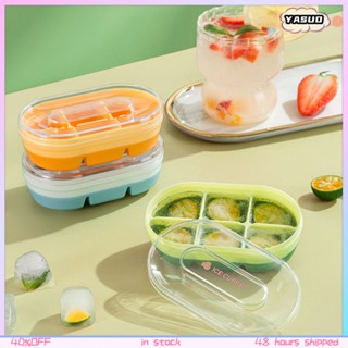 Cube Ice Molder Home ถาดน้ำแข็งอเนกประสงค์แบบพกพาแบบพกพากล่องน้ำแข็งถอดแบบด่วนพร้อมฝาปิด Quick-freezer ตู้เย็นเครื่องทำน้ำแข็ง