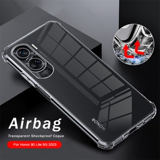 Honer 90Lite 5G Case Transparent Airbags Anti-Fall Protect Shell Cover For Honor 90 Lite Light 5G 6.7" TPU Soft Shockproof Cover