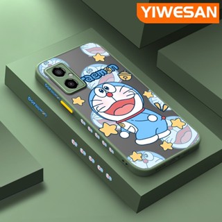 เคสซิลิโคนนิ่ม แบบใส ขอบสี่เหลี่ยม กันกระแทก ลายการ์ตูนโดราเอมอน สําหรับ Xiaomi Poco M4 5G Redmi Note 11R