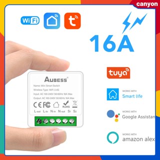 16a Mini Wifi Smart Switch รองรับ 2-way Control Timer สวิตช์ไร้สายฟังก์ชั่นนับถอยหลังเข้ากันได้กับ Alexa/google Home canyon